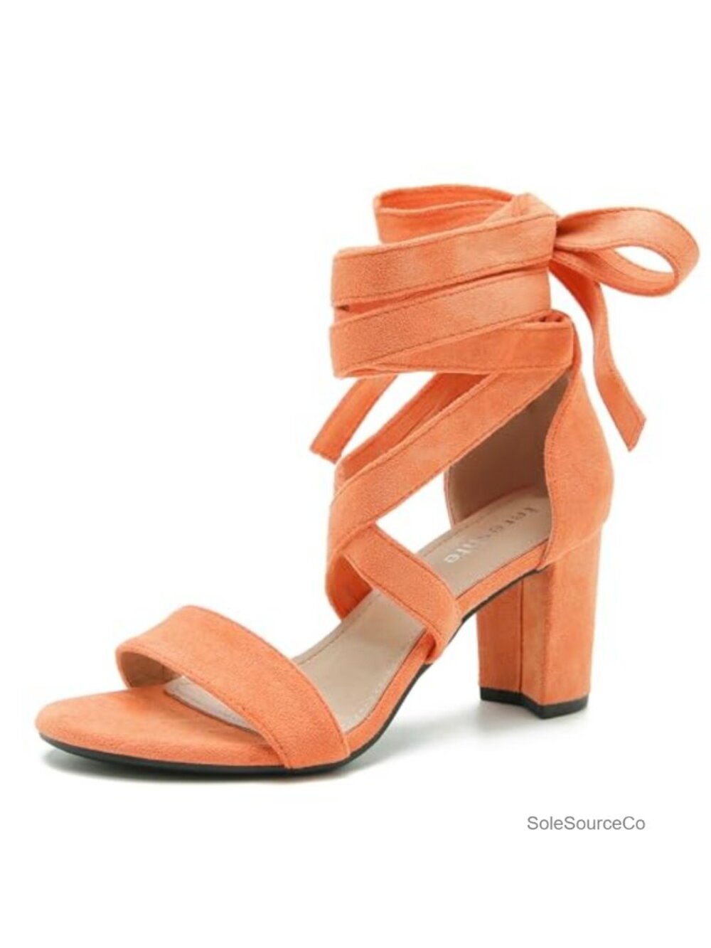 Women's Strappy Lace Up Ankle Wrap Chunky Block Heel Sandals 3 Inch